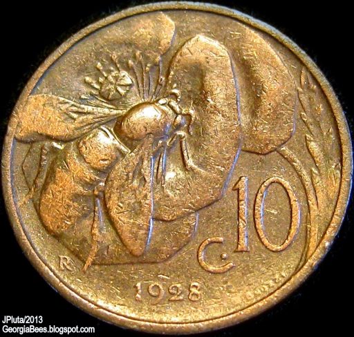 moneda de abeja de italia