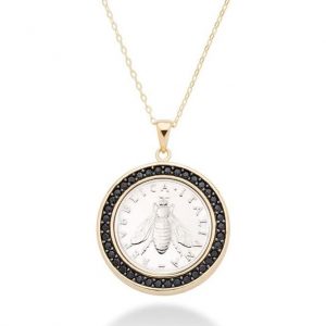 moneda de abeja italiana colgante